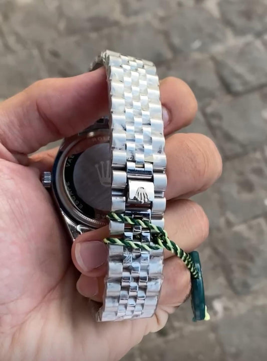 Silver Black Sky Dweller Analog Dial Dual Tone Stainless Steel Luxurious Watch For Men