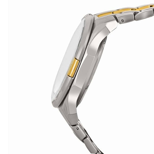 White Dial Gold And Silver Belt Classic Analog Watch For Men