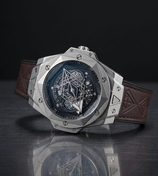 Hub_lot Grey Black Dial Analog Leather Watch For men (Copy)