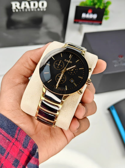 Ra_do Centrix Premium Chronograph gold Black Watch for Men