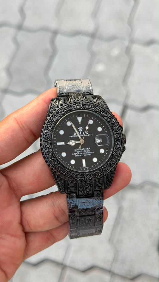 Rol_ex Vinatge Black Dial Analog Watch for Men