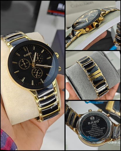 Ra_do Centrix Premium Chronograph gold Black Watch for Men