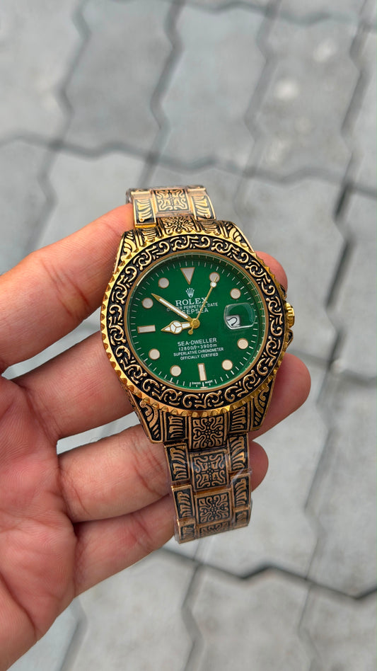 Rol_ex Vinatge Green Dial Analog Watch for Men