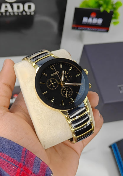 Ra_do Centrix Premium Chronograph gold Black Watch for Men