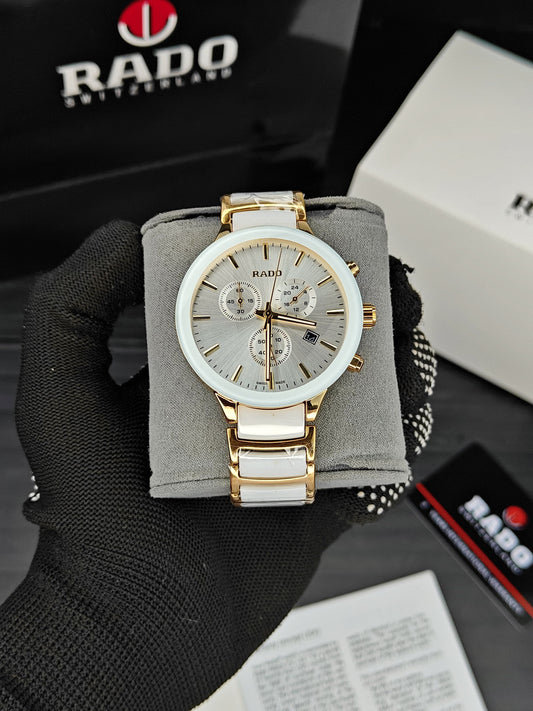 Ra_do Centrix Premium Chronograph gold white Watch for Men