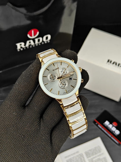 Ra_do Centrix Premium Chronograph gold white Watch for Men