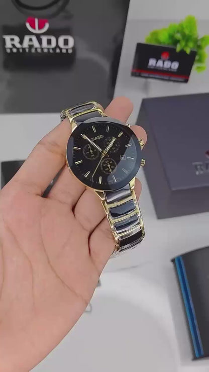 Ra_do Centrix Premium Chronograph gold Black Watch for Men